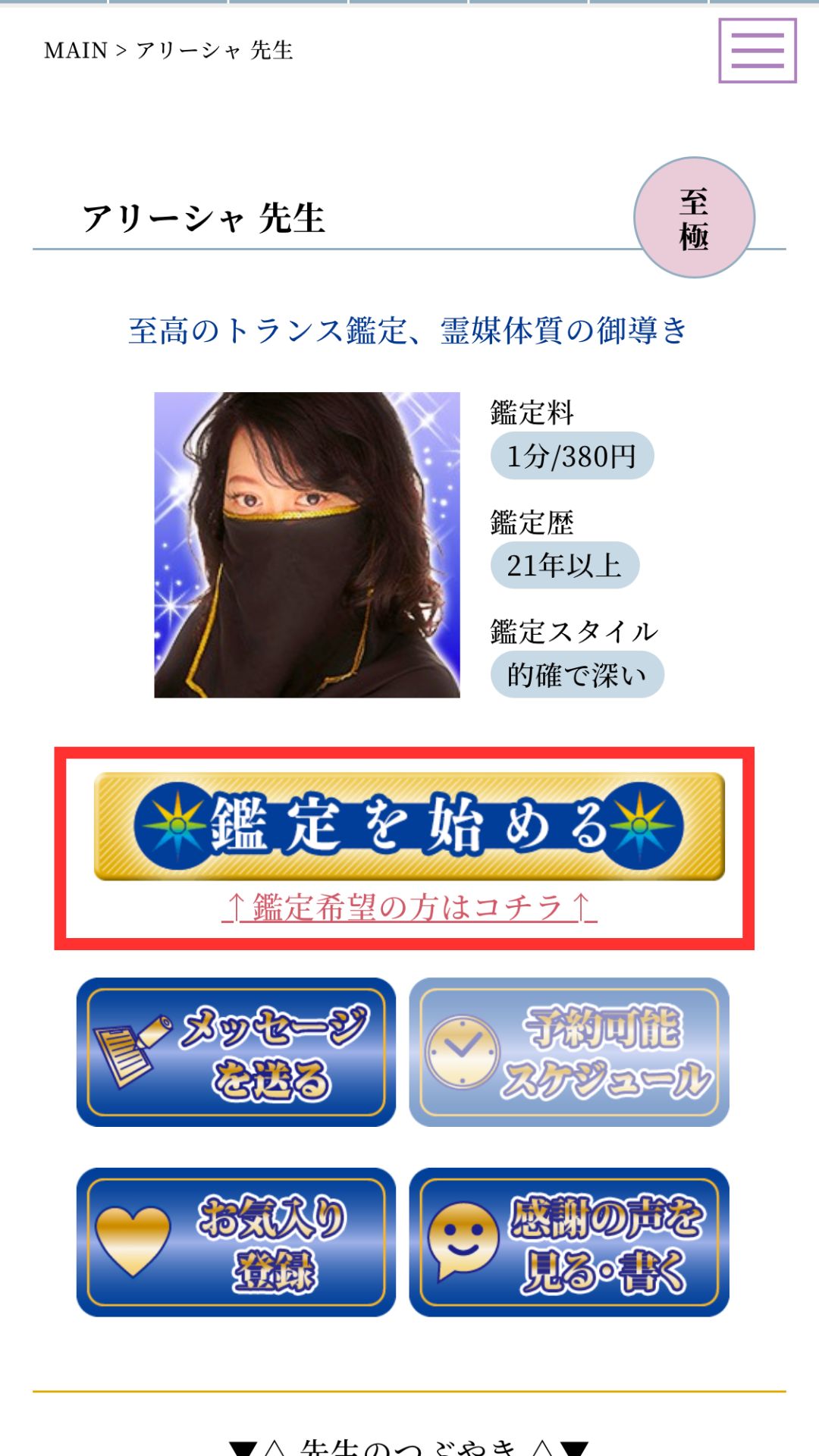 電話占いマヒナ　鑑定開始