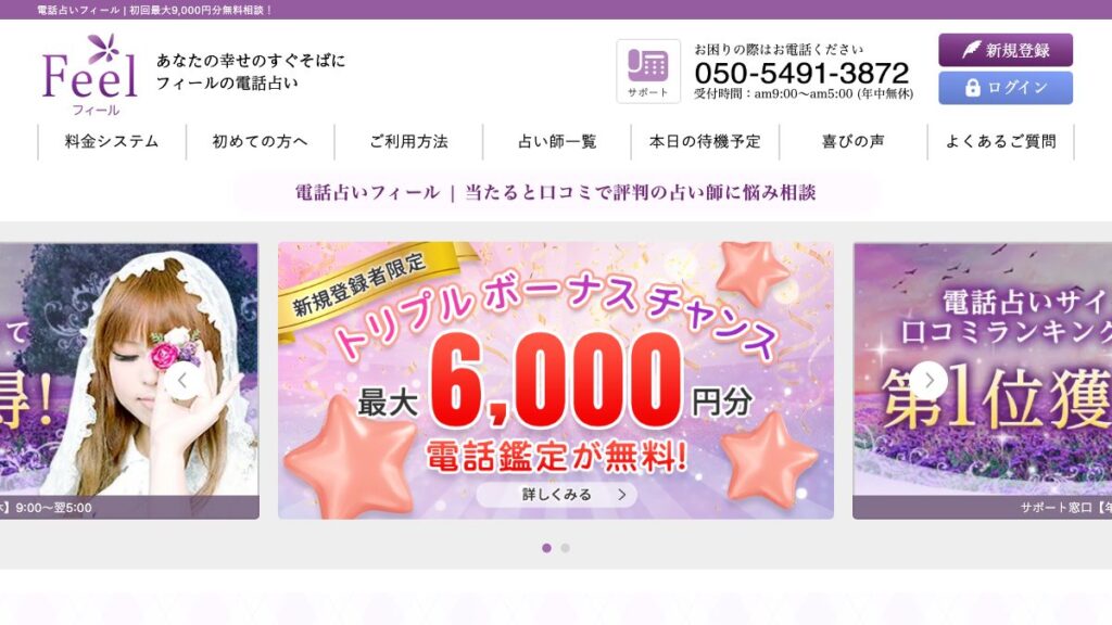 フィールの公式サイト（2026年9月時点）