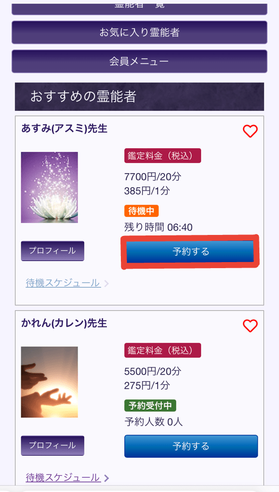 電話占い紫苑　鑑定予約