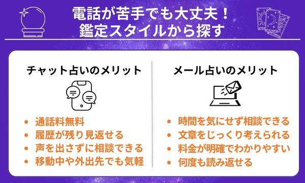 チャット占い メール占い メリット