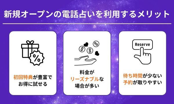 新規オープンの電話占い メリット
