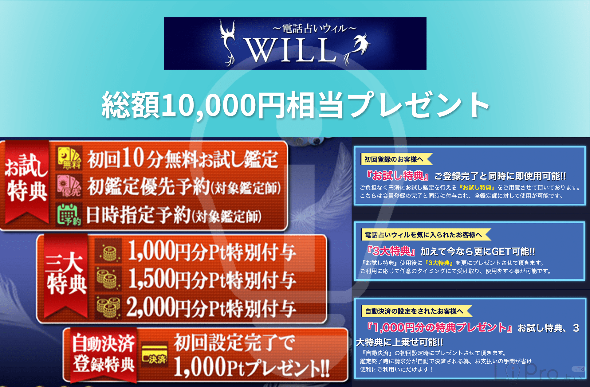 ウィル総額10,000円相当プレゼント内容